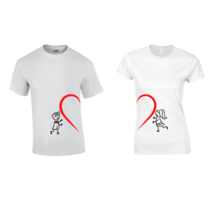 Együtt teljes – Fél szíves páros póló